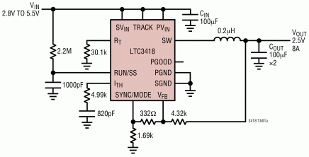 Типовая схема включения микросхемы LTC3418